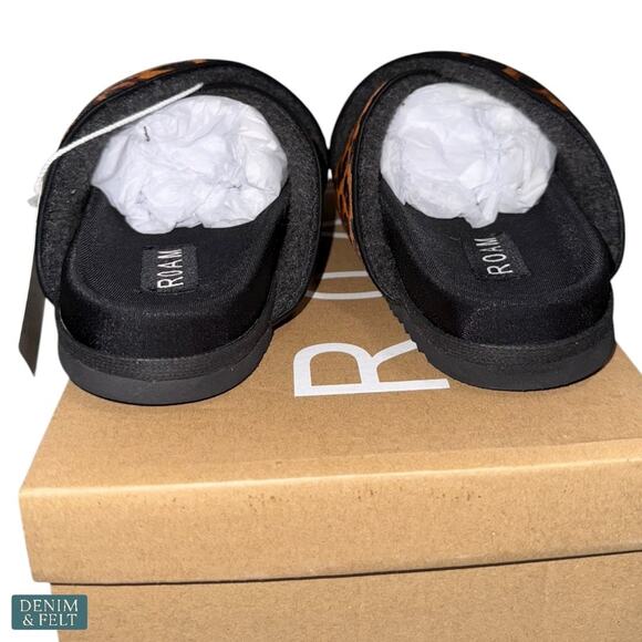 ROAM Cross Leopard Print Slides Women’s Size 5.5 Cozy Faux Fur Sandals NEW - Picture 6 of 10